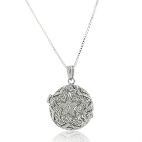 TrendToGo Sterling Silver Round CZ Locket