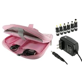 Toshiba Mini NB205-N312/BL 10.1-Inch with AC Adapter Wall Charger (Hawaiian Flower Design - Pink)