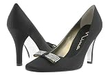 Nina Deann LS Black Luster Formal Pumps Heels Shoes Rhinestones