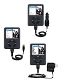 Deluxe Kit for the Apple Nano Video Gen 3 includes a USB cable with Car and Wall Charger - Gomadic Brand w/ TipExchange Technology
