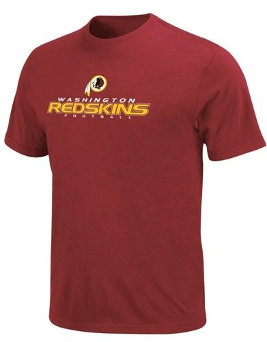 NFL Washington Redskins Short Yardage II Adult Short-Sleeved Crew Neck Synthetic Tee, Dark Garnet, X-Large