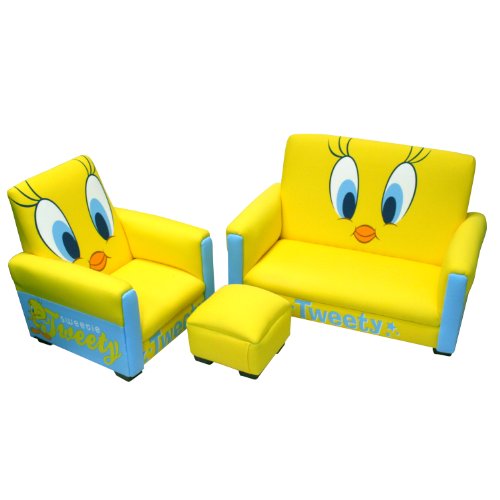  Warner Brothers Toddler Sofa, Chair and Ottoman Set, Tweety