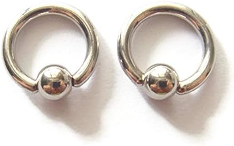 12g 12 Gauge~3/8 5mm Ball Captive Bead Ring CBR BCR Body Piercing Earrings