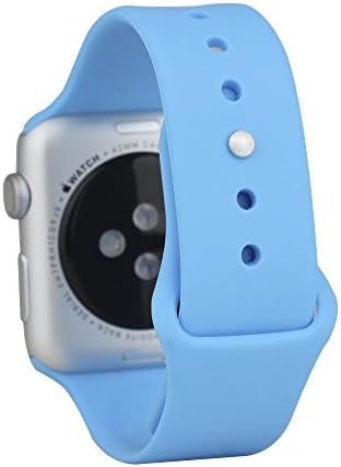 Apple Watch Band by Moxio® - Silicone Sport Strap - Durable and Soft - Comfortable and Smooth Fit - Strong Custom Replacement Model - 42mm (Blue)