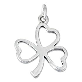 STERLING SILVER SILHOUETTE SHAMROCK CHARM