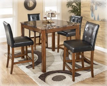 Contemporary Warm Brown Counter Table Set