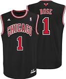 NBA Men's Chicago Bulls Derrick Rose Revolution 30 Alternate Replica Jersey (Black, Medium)