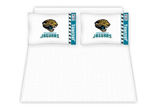 Best Quality Micro Fiber Sheet Set - Jacksonville Jaguars NFL /Color White Size Twin