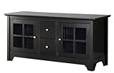 Walker Edison 52-Inch Wood TV Console With Two Drawers, Matte Black