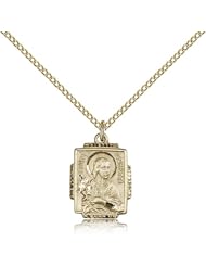 Free Engraving Included Medal-Gold Filled St. Saint Maria Goretti Pendant 3/4" 0804QGF--w/18" Chain w/Box Teenage Girls