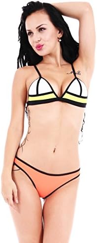 Sardine Kiss Women Neoprene Mesh Triangle Bikini Set Swimsuits