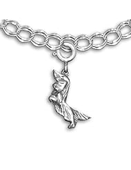 Sterling Silver Long Haired Dachshund Charm for Charm Bracelet by the Magic Zoo