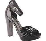 IMAGE OF BCBG 'Six' Patent Platform Sandal (8.5, Black Patent)