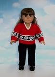 American Girl Locker - RED CHRISTMAS SKI SWEATER SET - fits American Girl 18