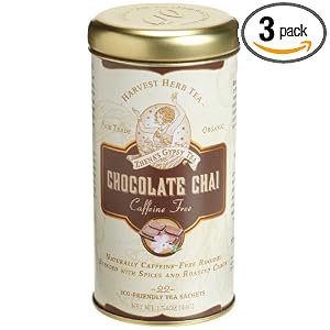 Zhena\’s Gypsy Tea, Chocolate Chai Herbal Red Tea, 22-Count Tea Sachets (Pack of 3)