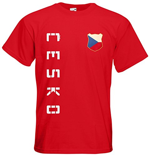Tschechien Cesko EM 2016 T-Shirt Trikot Name Nummer (Rot, M)