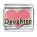 Pink Daughter Heart Enamel Italian Charm - fits Nomination Classic Bracelet - (Exclusive to Amazon)