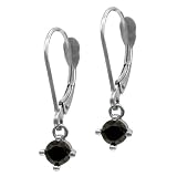 14k White or Yellow Gold Black Diamond Earrings (3/8 cttw)