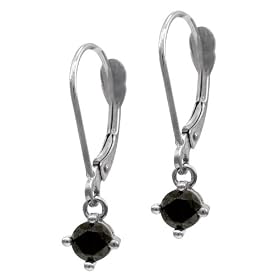 14k White or Yellow Gold Black Diamond Earrings (7/8 cttw) 14k White or Yellow Gold Black Diamond Earrings (7/8 cttw)