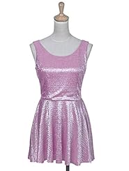 Metallic Short Sleeveless Tank Party Dress 