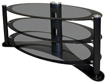Icon Oval 4250 - Premium Glass Stand For LCD & Plasma TV Up to 50" - High Gloss Black