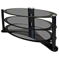 Icon Oval 4250 - Premium Glass Stand For LCD & Plasma TV Up to 50" - High Gloss Black