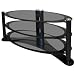 Icon Oval 4250 - Premium Glass Stand For LCD & Plasma TV Up to 50" - High Gloss Black