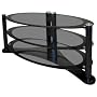Icon Oval 4250 - Premium Glass Stand For LCD & Plasma TV Up to 50" - High Gloss Black