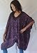 DESIGNER BLACK PURPLE PONCHO TUNIC TIES BATIK ONE SIZE FITS - L 1X 2X 3X 4X - X764S - NEW ARRIVAL