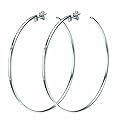 Ladies DKNY stainless steel white stone, hoop earrings