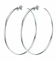 Ladies DKNY stainless steel white stone, hoop earrings