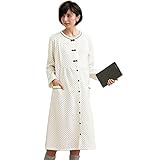 Angeliebe エンジェリーベ 授乳 口 付 裏 起毛 ドット ネグリジェ L アイボリー