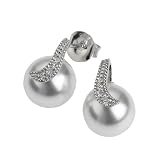 Zeeme Perles - 358220034 - Boucles d'Oreilles Femme - Perles - Argent 925/1000 - Oxyde de Zirconium - Blanc