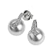 Zeeme Perles - 358220034 - Boucles d'Oreilles Femme - Perles - Argent 925/1000 - Oxyde de Zirconium - Blanc