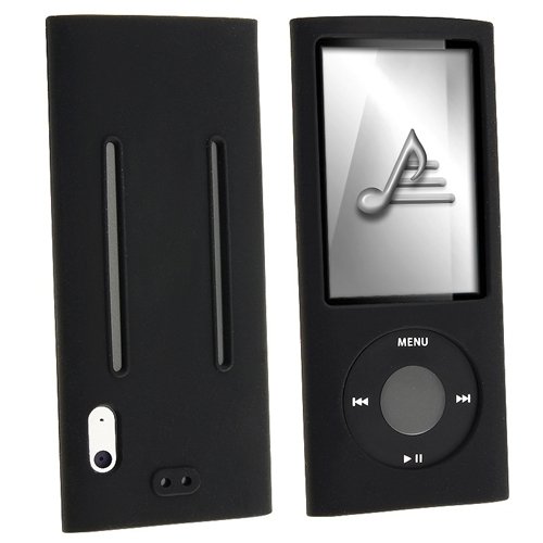 Black Soft Silicone Skin Case shield for Apple iPod Nano 5th Gen Generation