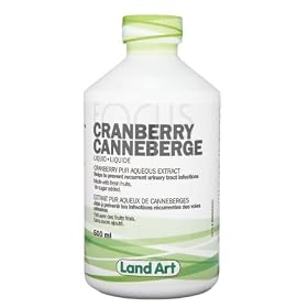 Pure Cranberry Juice -Concentrated Extract -Unsweetened (Serving size: 5ml) (100 Servings per bottle) (500mL) Brand: Land Art