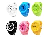 Round Frame Silicone Rubber Jelly Candy Soft Watch
