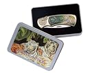 SALE White Tiger Collector knife in metal box