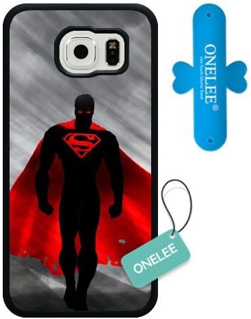 Galaxy S6 Case, Customized Black Soft Rubber TPU Galaxy S6 Case, Superman Galaxy S6 Case(Not Fit Galaxy S6 Edge)[Free One Touch Silicone Stand]