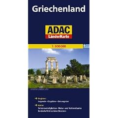 ADAC L�nderkarte Griechenland 1:750.000: Register: Legende, Citypl�ne, Ortstegister mit Postleitzahlen. Karte: Sehensw�rdigkeiten, Natur- und Nationalparks, lanfschaftlich sch�ne Strecken