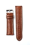 20mm Tan Matte Genuine Crocodile Breitling Style Watchband Made in Italy