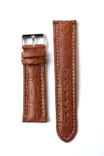 20mm Tan Matte Genuine Crocodile Breitling Style Watchband Made in Italy
