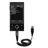 Coiled Power Hot Sync and Charge USB Data Cable w/ Tip Exchange for the HTC Raphael - Gomadic Brand