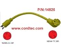 Cordtec 1.5Ft 30A 125V Twist Lock plug to RV 30A 120V Connector 14825