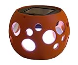 Tricod Orange Solar Light Pot, Round with Bubble