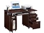Complete Computer Workstation with Office Storage Cabinet and drawers- Chocolate (48"W x 24"D x 30"H)