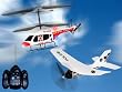 Megatech Police Outdoor Plane and I/O Fire Department Helicopter - Remote Control 2 Pack