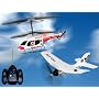Megatech Police Outdoor Plane and I/O Fire Department Helicopter - Remote Control 2 Pack