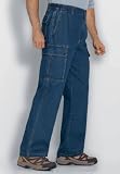 KingSize Big & Tall Side Elastic Cargo Jeans Liberty Blues
