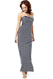 Striped Halter Neck Maxi Dress